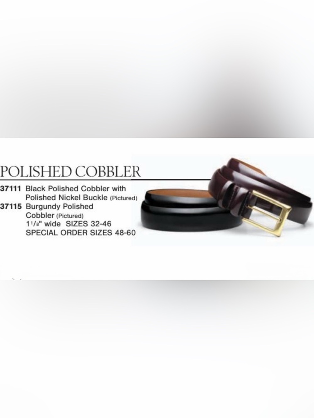 Allen Edmunds Polished Cobber Black Leather Belt